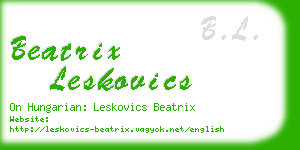 beatrix leskovics business card